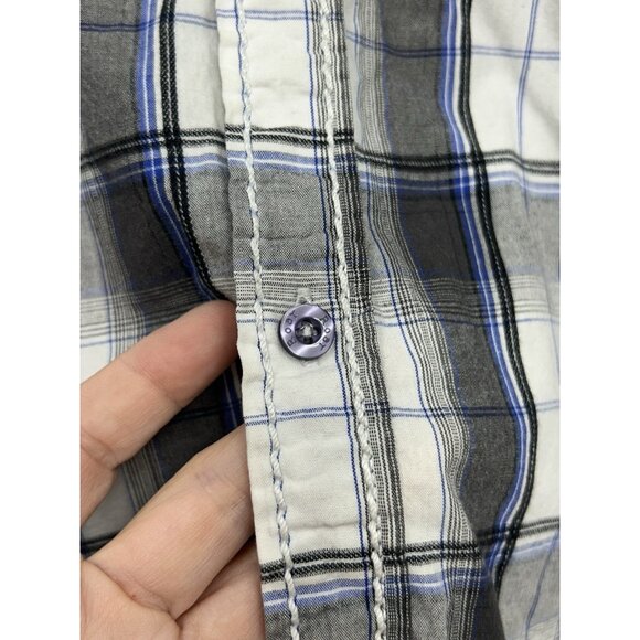 Buckle Roar Button Up Shirt Mens 2XL XXL Plaid Embroidered Long Sleeve Biker - Picture 6 of 9